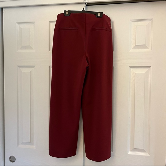 NWT Maroon Wide Leg Pull On Dress Pant Size Medium Loft - Picture 5 of 10